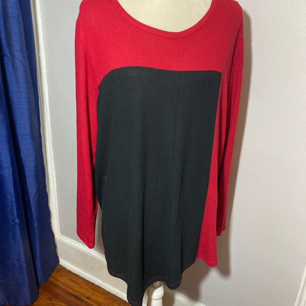 10-4 Avenue sweater red black colorblock 22/24 NWT